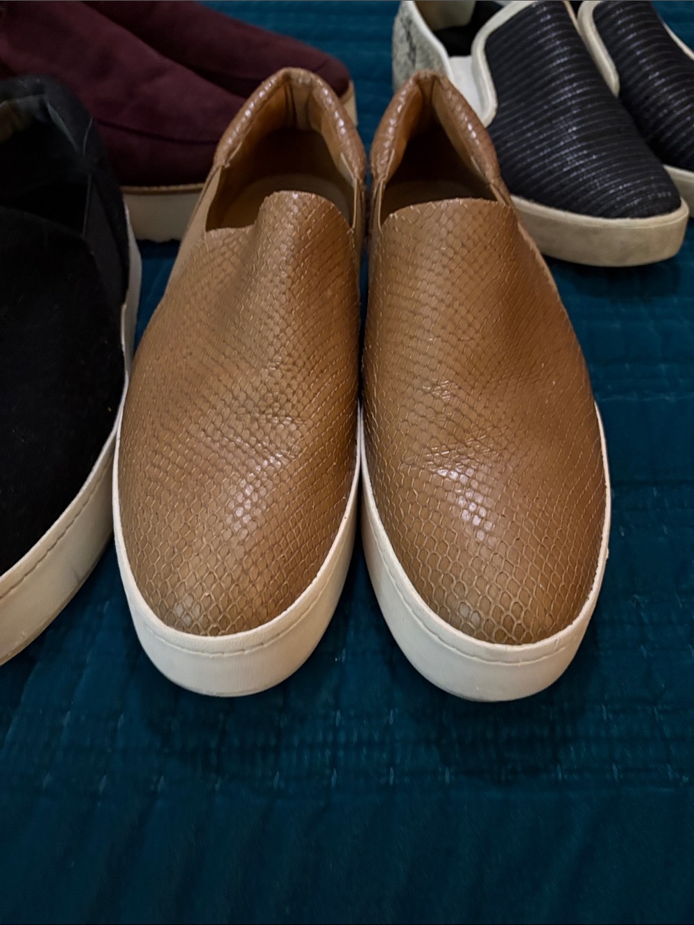Vince Warren leather Platform Slip-On Sneaker Loafer Honey Brown Size 11